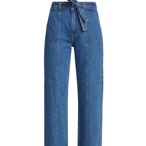 NEW DEREK LAM 10 CROSBY Made In Usa Ashton Utility Wide Leg Jeans denim 668tn - Picture 4 of 10